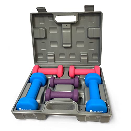 3 Pairs Dumbbell Set With Hard Plastic Case I774