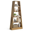 6-Tier Tall Wooden Ladder Bookcase in Warm Umber E65690