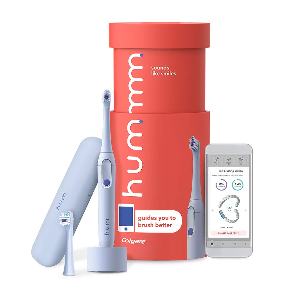 Blue Electric Toothbrush Kit, Rechargeable Sonic Toothbrush with Travel Case & Bonus Replacement Brush Head, Pack of 2 Z2834