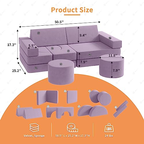 Modular Kids Play Couch 13PCS Blue S267