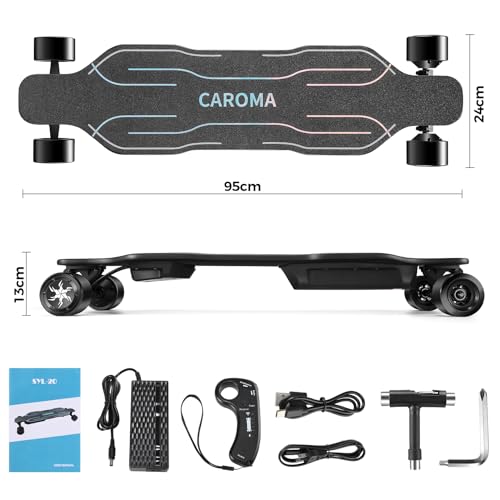 38" Electric Skateboard with Remote, 1200W Brushless Motor, 28 Miles Range, 28Mph Top Speed, Max Load 300lbs, 9 Layer Maple Wood L10522