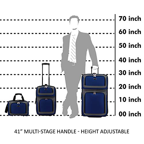 Gray 4-Piece Expandable Softside Travel Rolling Luggage Set D630