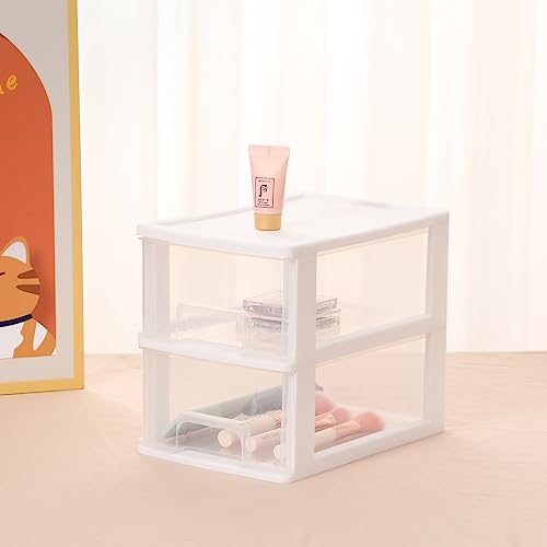 White Plastic 3 Drawer Desktop Organizer Z36015