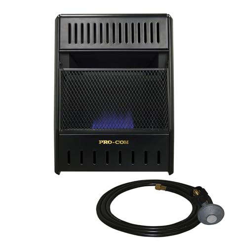 Ventless Propane Gas Blue Flame Space Heater, 10000 BTU, Black B179