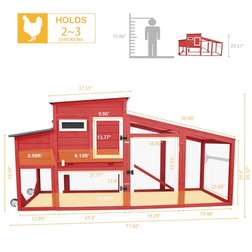 White Wooden Chicken Coop with Wheels G282