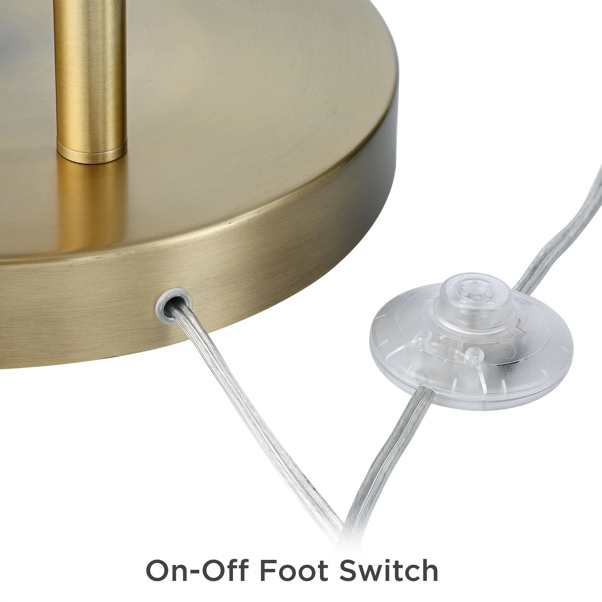 72" Tall Brass Metal Arc Floor Lamp with White Linen Drum Shade M303690
