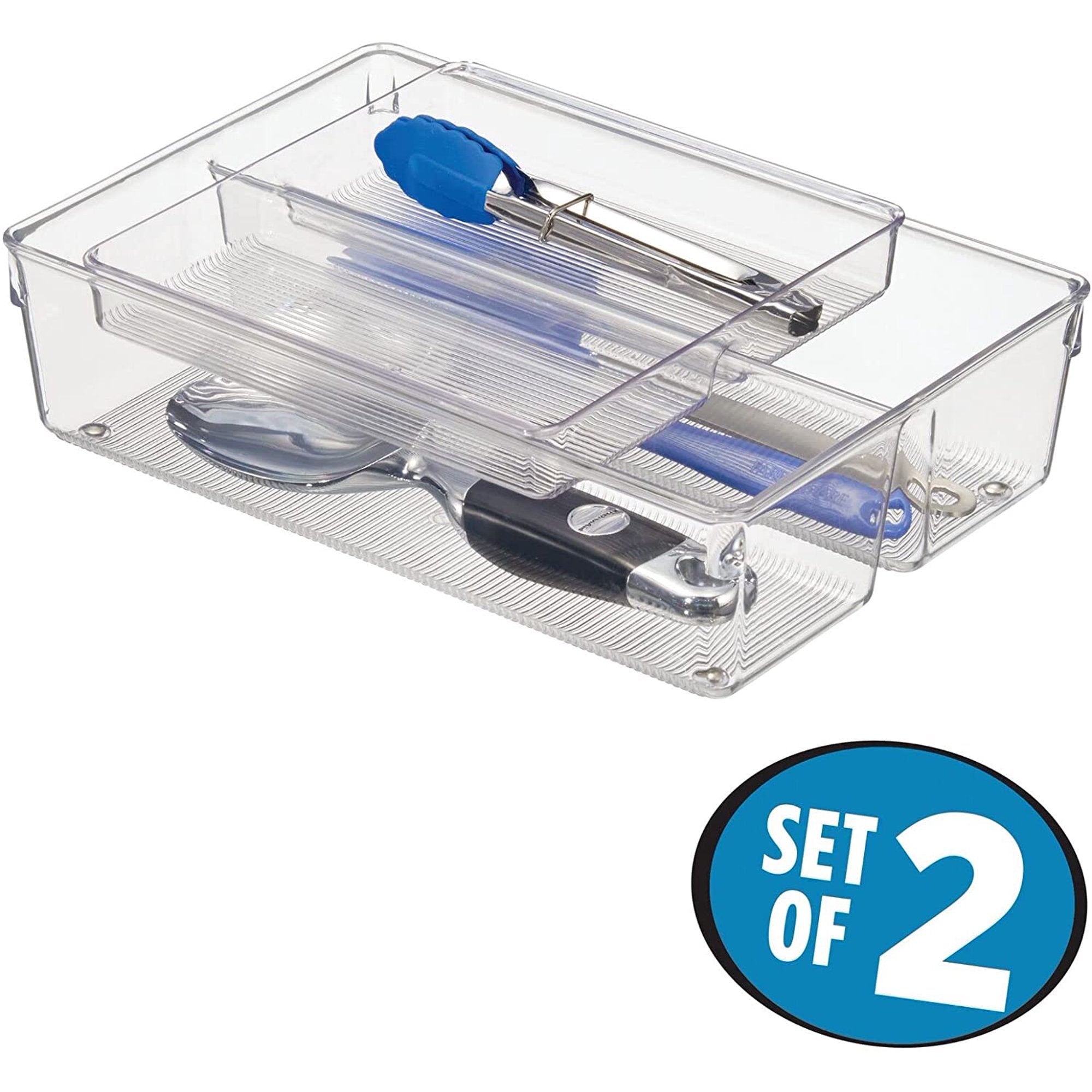 Plastic 2-Tier Stackable Drawer Organizer L381153
