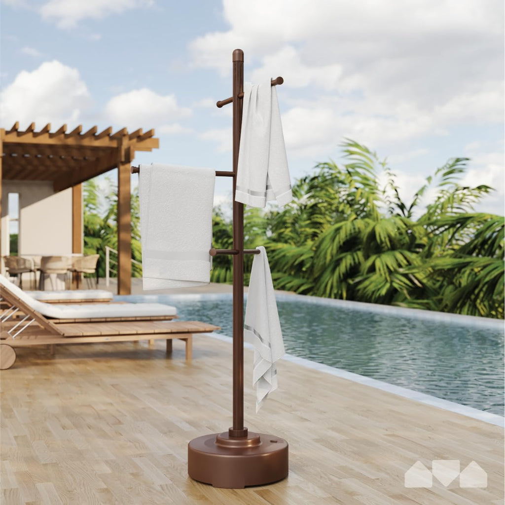 Brown Freestanding Pool Towel Rack H3787