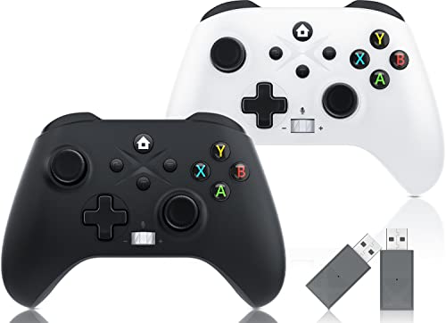 2 Pack Wireless Controller for Xbox with 2.4GHz Adapter Black+White V711112