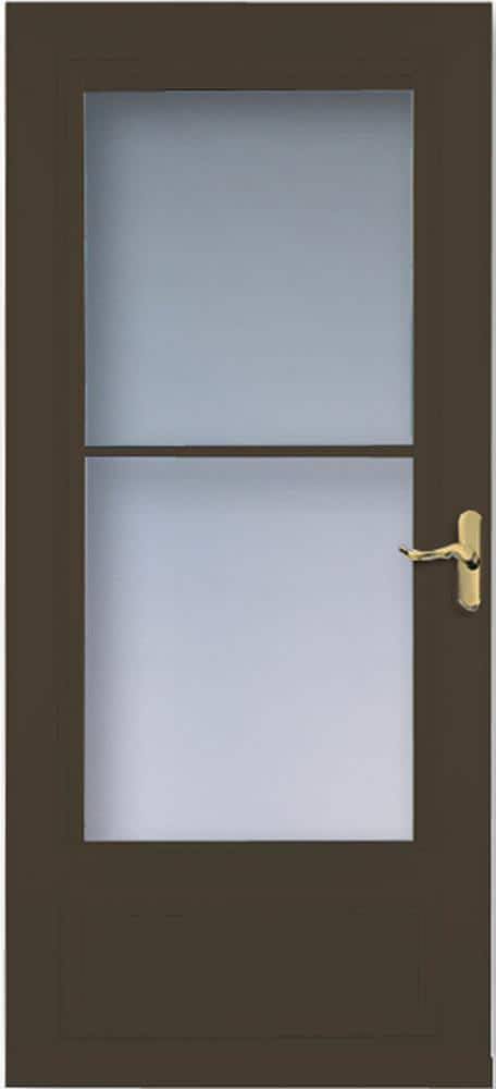 Brown Mid-View Wood Core Storm Door J6142