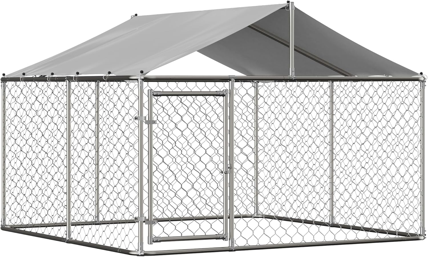 7.5' x 7.5' Large Outdoor Dog Kennel with WaterProof UV-Resistant Cover J23764