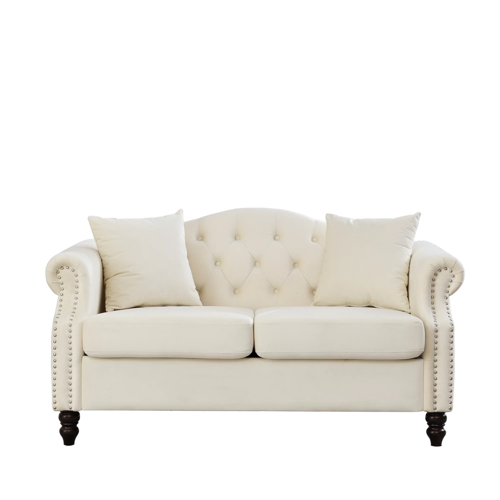 Grey Velvet 2 Seater Chesterfield Sofa G767352