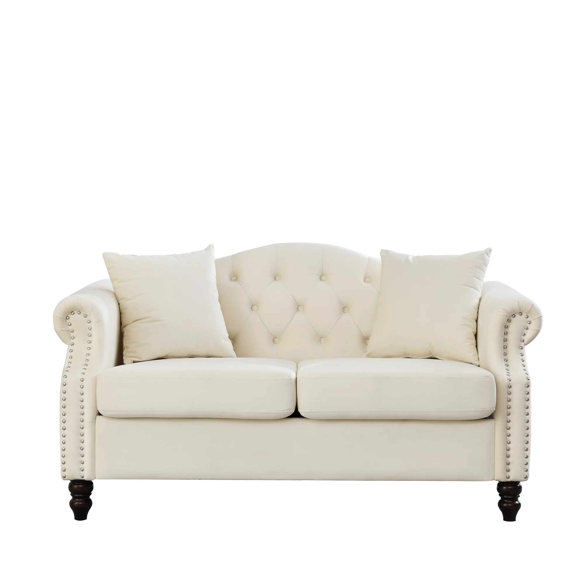 Grey Velvet 2 Seater Chesterfield Sofa G767352