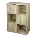 Natural Wood Storage Shelf with Doors Q713067