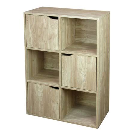 Natural Wood Storage Shelf with Doors Q713067