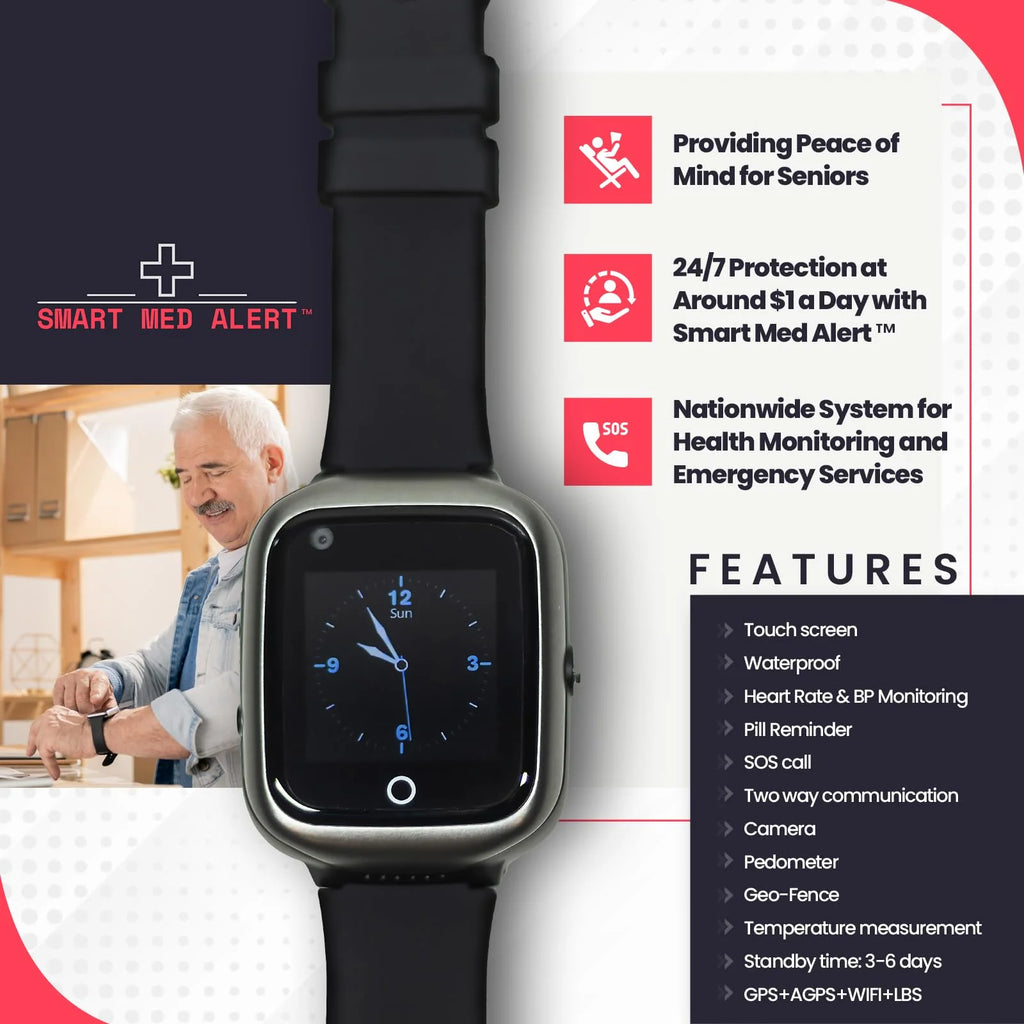 Black Medical Alert Smartwatch X730622