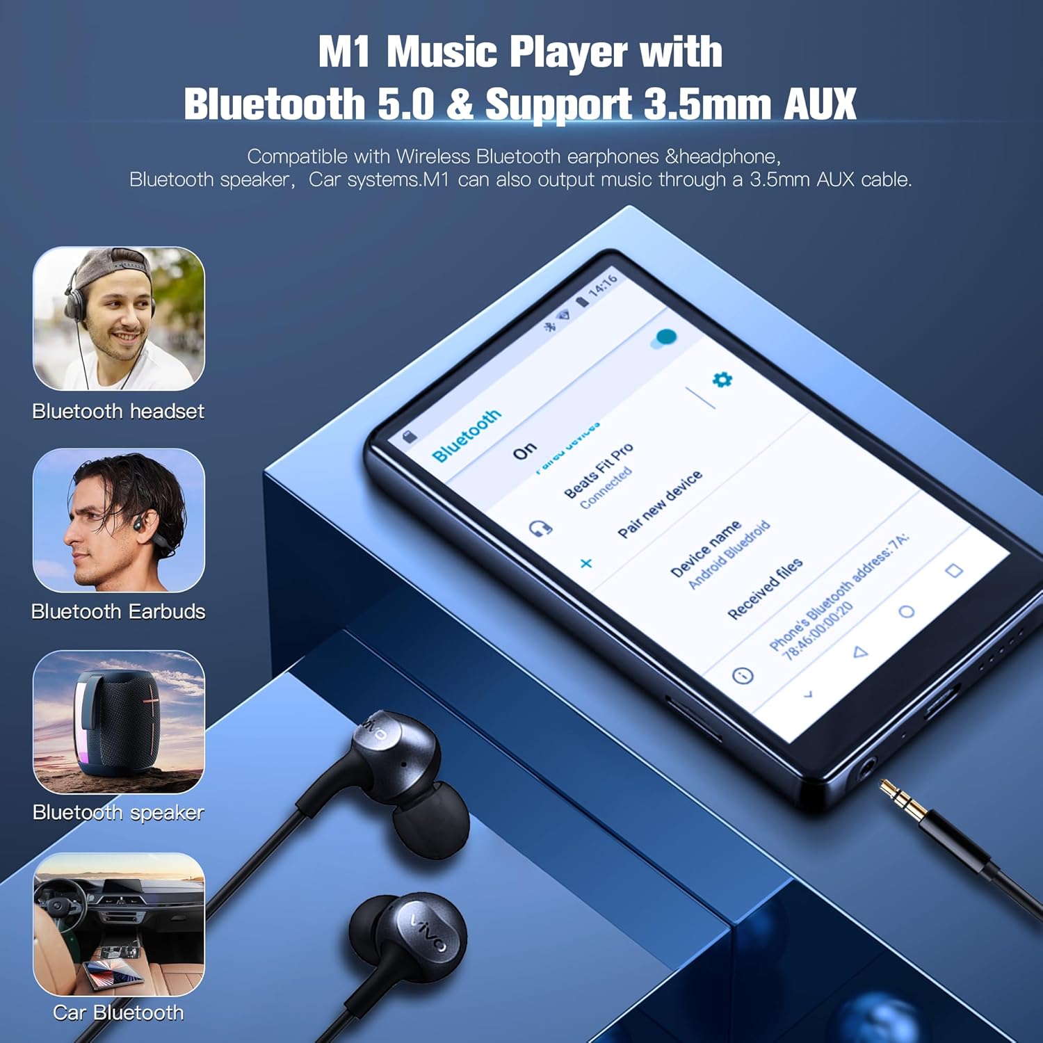 80GB Kids MP3 Player with Bluetooth and WiFi A377
