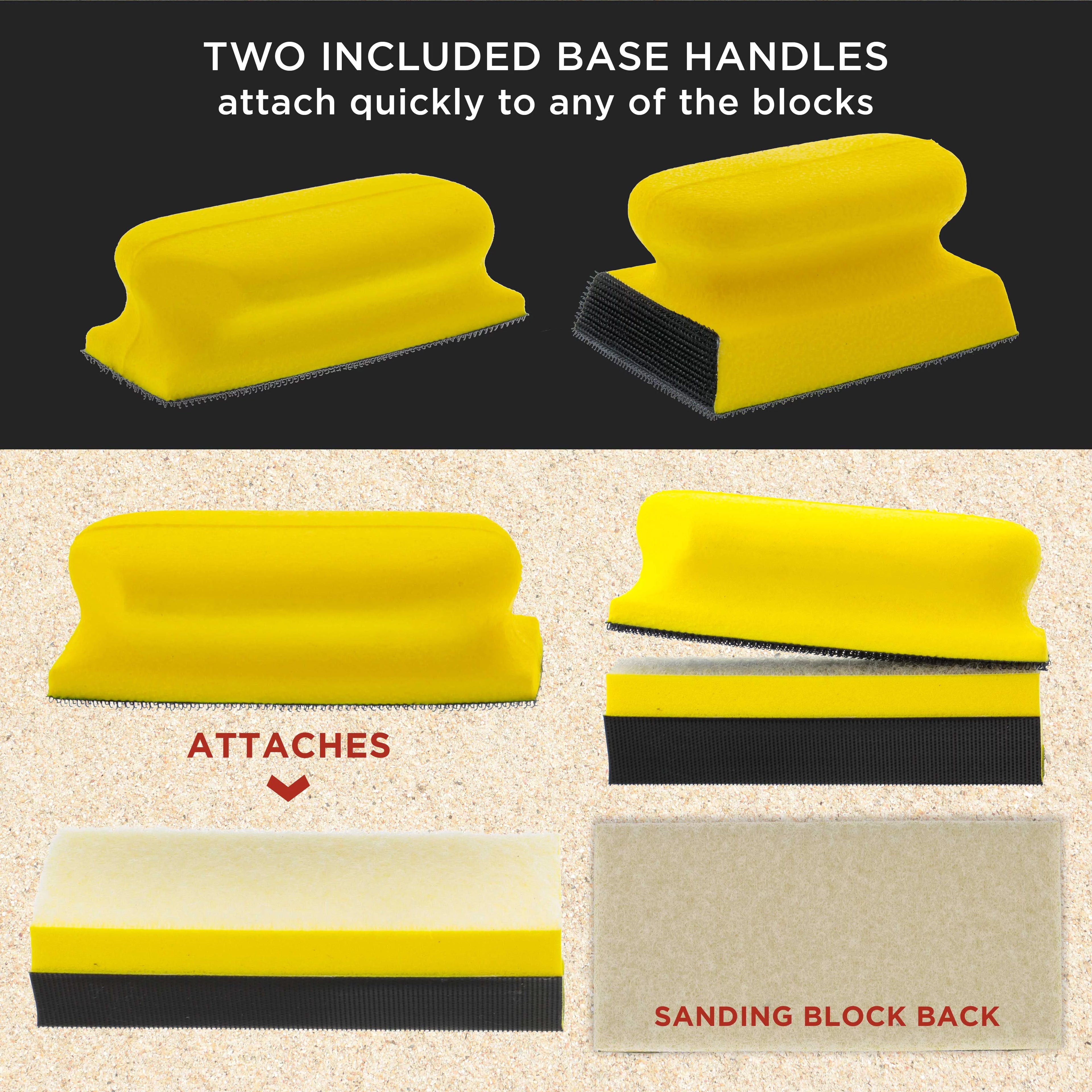 12-Piece Contoured Hand Sanding Block Set with 40 Sheet Hook & Loop Sandpaper Kit M470692
