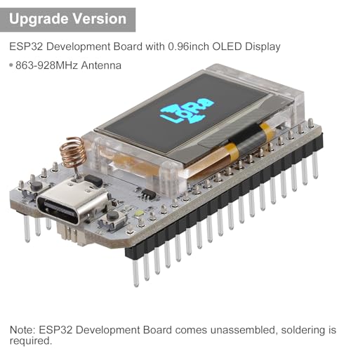 ESP32 LoRa Development Board with Protective Case and 915MHz Antenna, 0.96-inch OLED Display Type C O71929