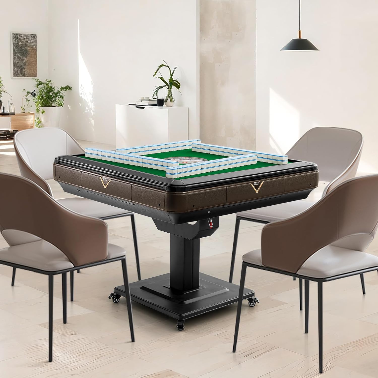 Folding Automatic Mahjong Table with Wheels Q547107