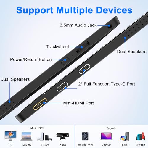14" FHD 1080P USB-C HDMI Portable Monitor with VESA Mount W493606