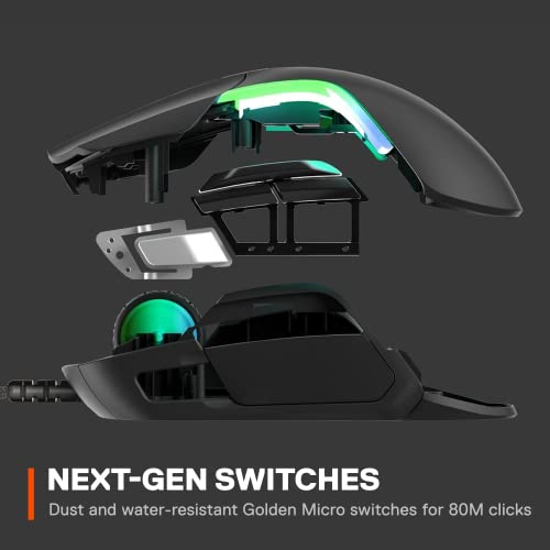 Black Gaming Mouse with 18,000 CPI Optical Sensor Z699