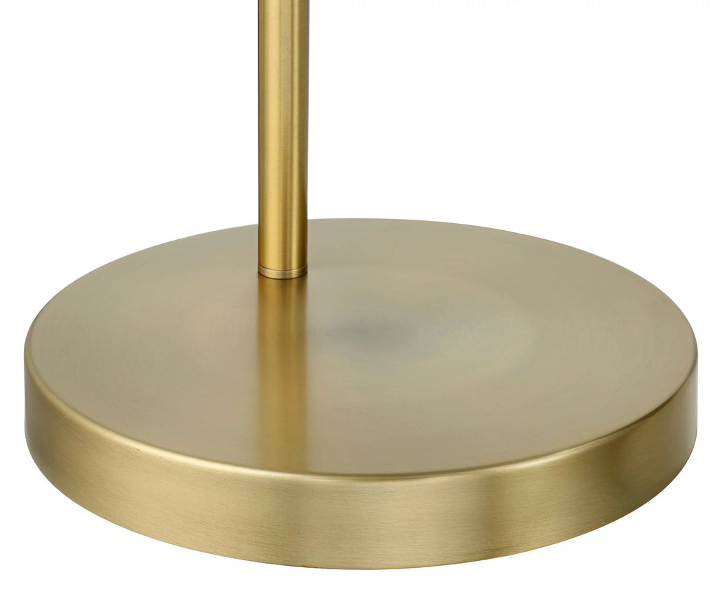 72" Tall Brass Metal Arc Floor Lamp with White Linen Drum Shade M303690