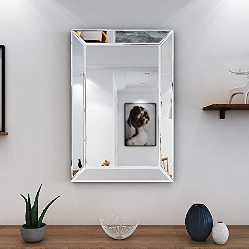 Large Rectangular Wall Mirror 28"x39" Angled Beveled Mirror Frame C127