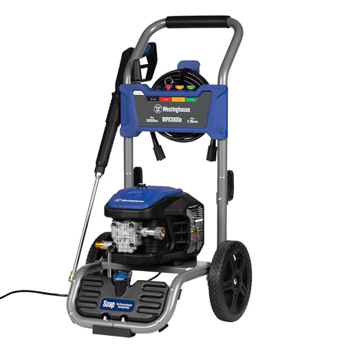 Electric Pressure Washer, 3000 Max PSI, 1.76 Max GPM, Induction Motor, Onboard Soap Tank, Spray Gun and Wand, 5 Nozzle Set S427