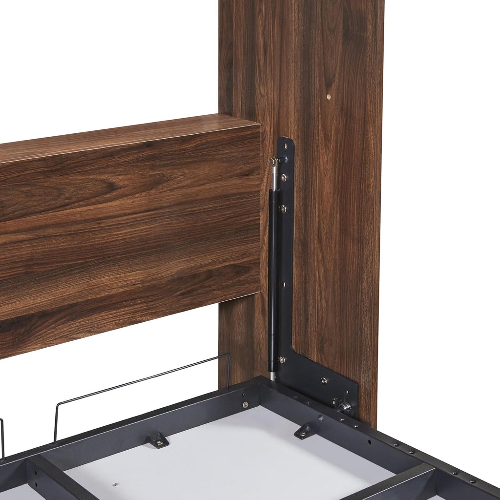 Twin Murphy Bed with Storage Drawers, White Wood G5986
