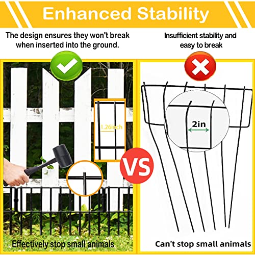 26 PCS 12In x 28Ft Rustproof Metal Wire Garden Fence U37803