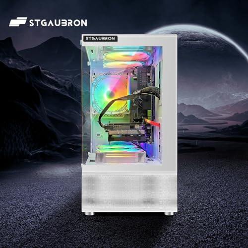 Gaming Desktop PC, Radeon RX 580 16G GDDR5, Intel Core i7-6700 up to 4.0G, 32G DDR4, 2T SSD, 600M WiFi, BT 5.0, RGB Fan x 3, RGB Keyboard & Mouse, RGB Mouse Pad, RGB BT Sound Bar, W10H64 W25729
