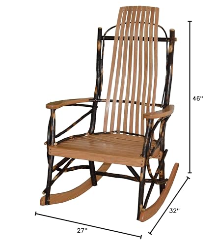 Large 9-Slat Rustic Hickory Rocking Chair O6563