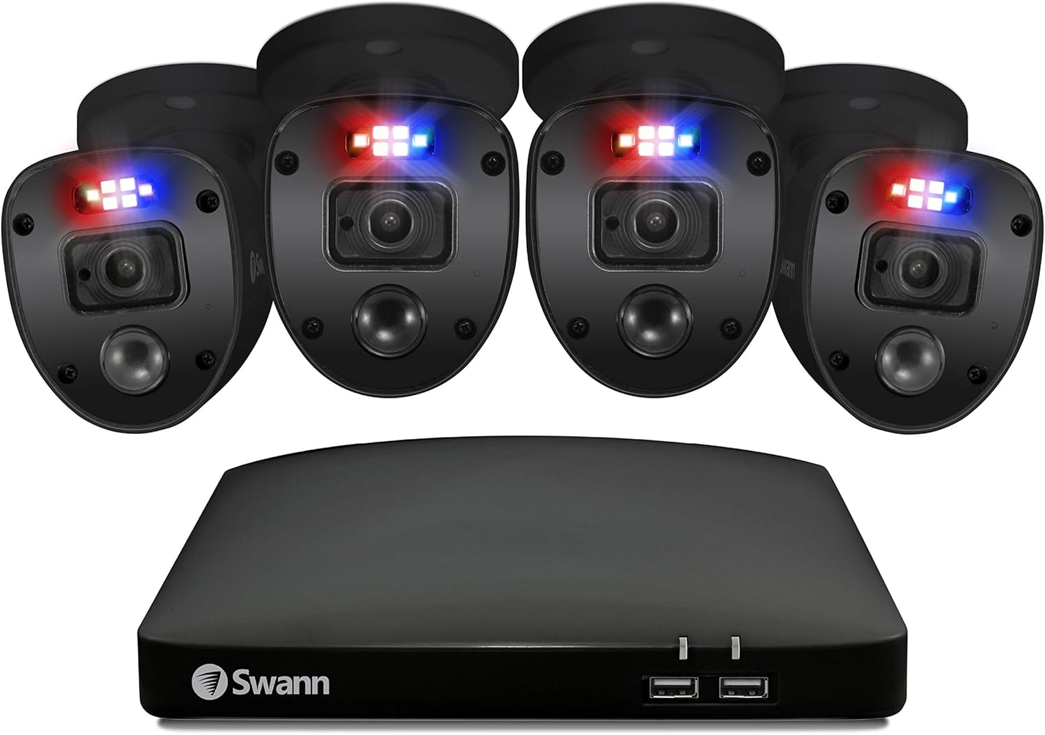 4 Channel 4 Bullet Cameras 1080p HD DVR Wired Surveillance System with 1TB HDD T3635