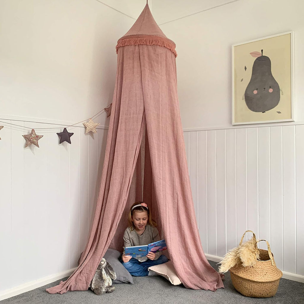 Dusty Pink Princess Canopy with Tassels M154707