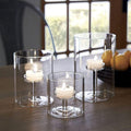 Clear Cylinder Hurricane Glass Candle Holder Set of 3 A55748