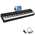 88 Key Weighted Keyboard with Hammer Action, 2x30W Speakers, Adjustable Stand, Carrying Case, Sustain Pedal, Headphone, Black O1729