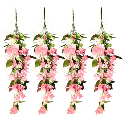 4 Pack Artificial Hanging Plants with Light Strings (Black) C9132