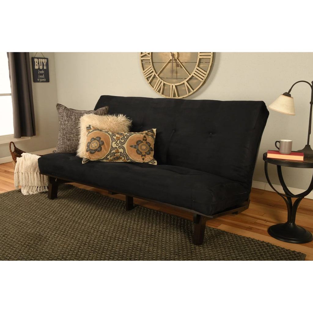 Wood Futon with Suede Gray Mattress S83149