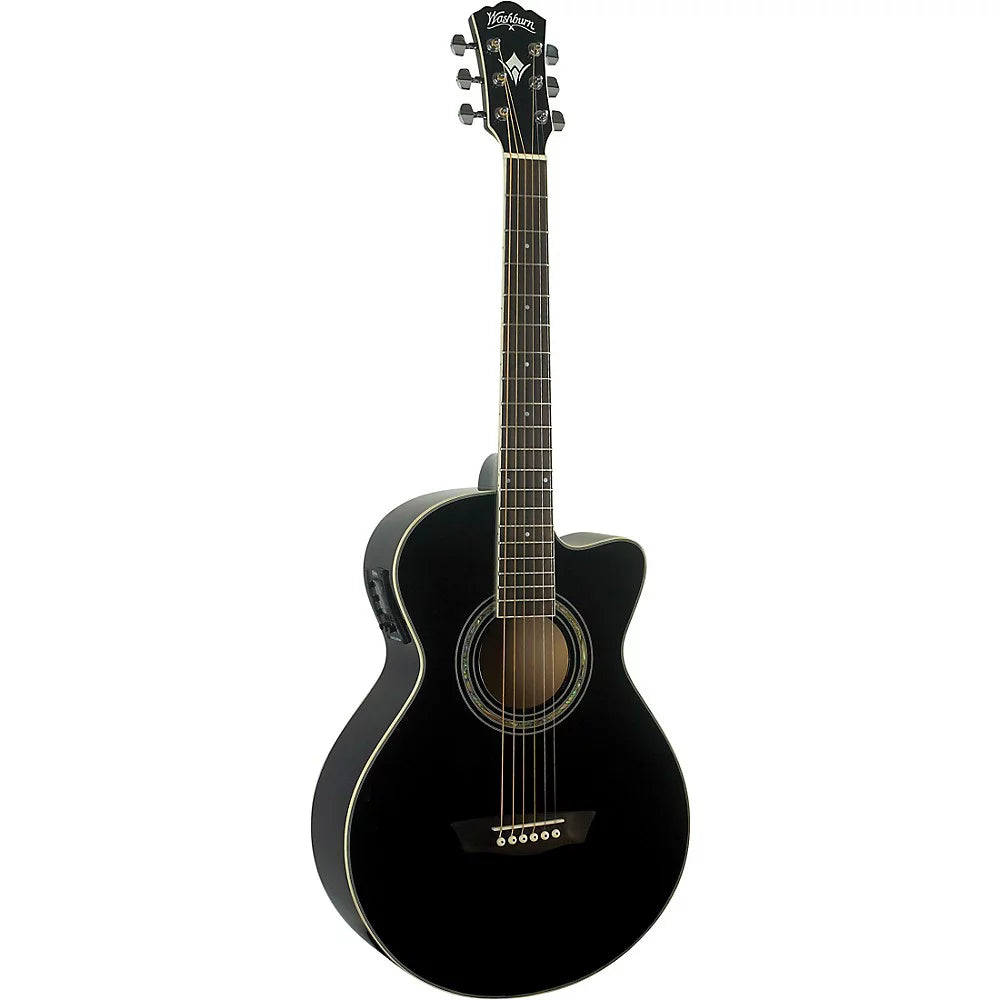 Black Acoustic Electric Guitar R168