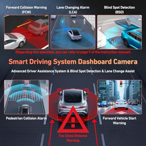 4K Dash Cam Front and Rear with 32GB Card M840