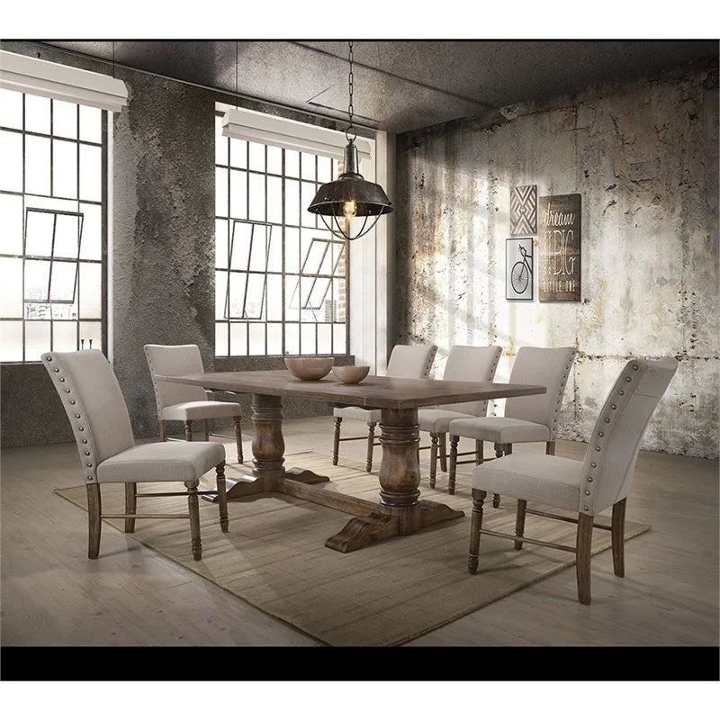 Pedestal Dining Table in Weathered Oak H1990