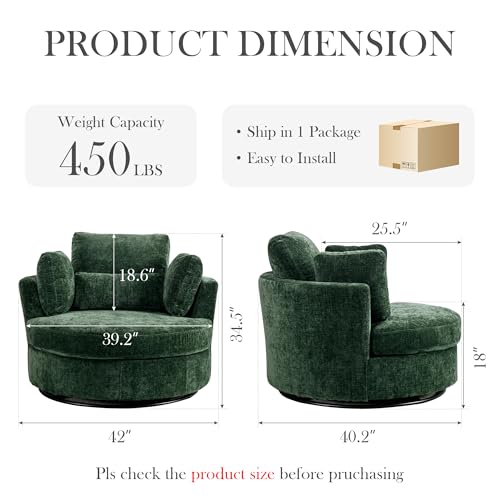 Beige Oversized Swivel Barrel Chair with Ottoman X78125