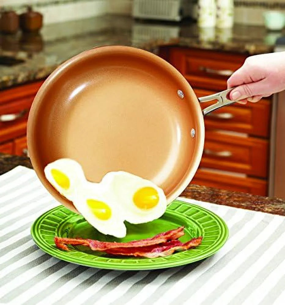 10 pc copper-infused ceramic non-stick cookware set H446