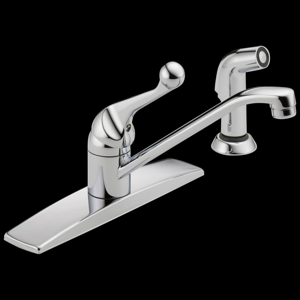 Single Handle Kitchen Faucet with Spray - Chrome W1663