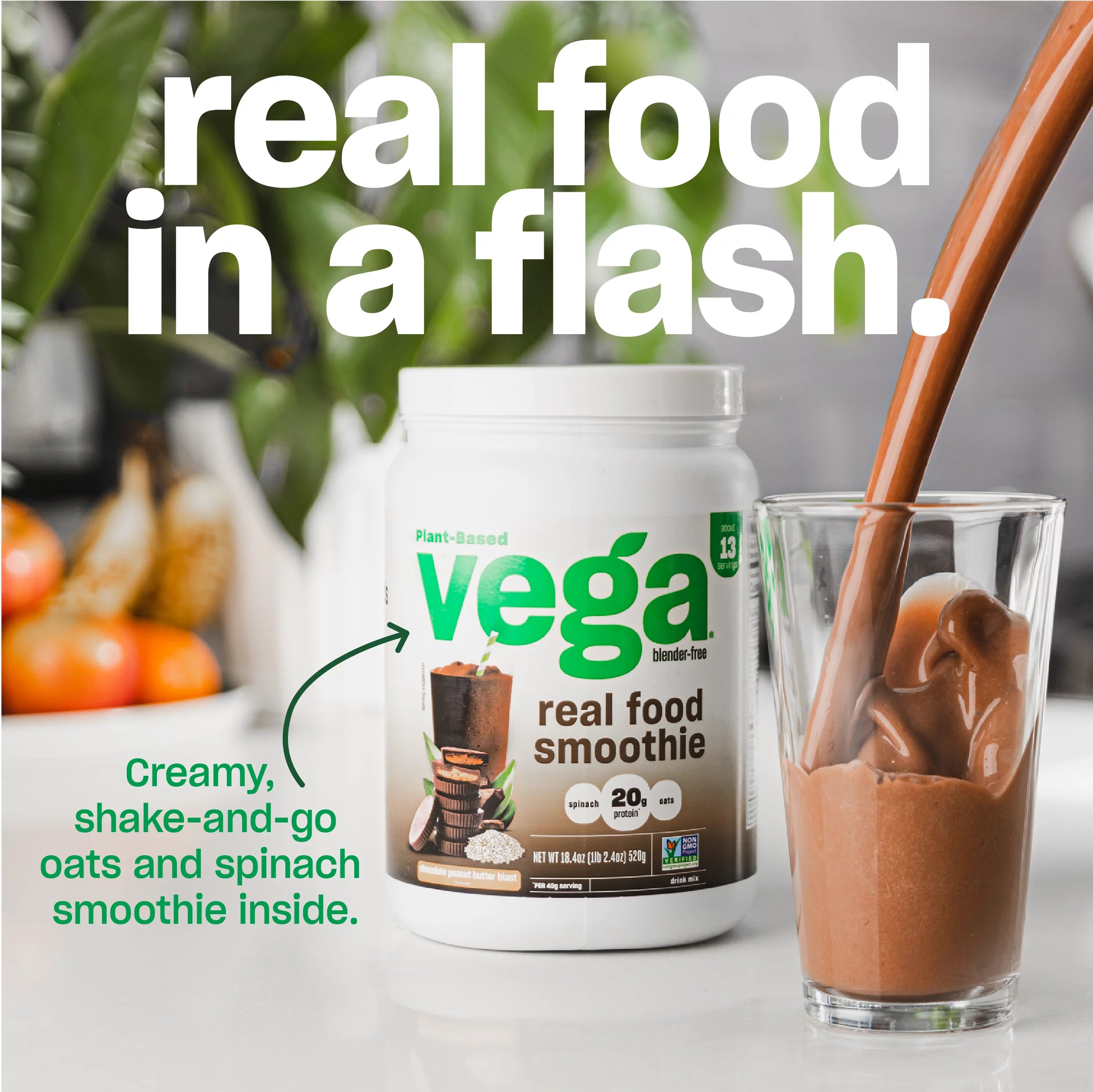 Vegan Protein Powder, 20g Plant Based Protein, 19 Oz P9466