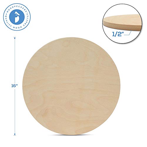 Unfinished Birch Wood Circles 16 inch 1/2 inch Thick Pack of 1 U305