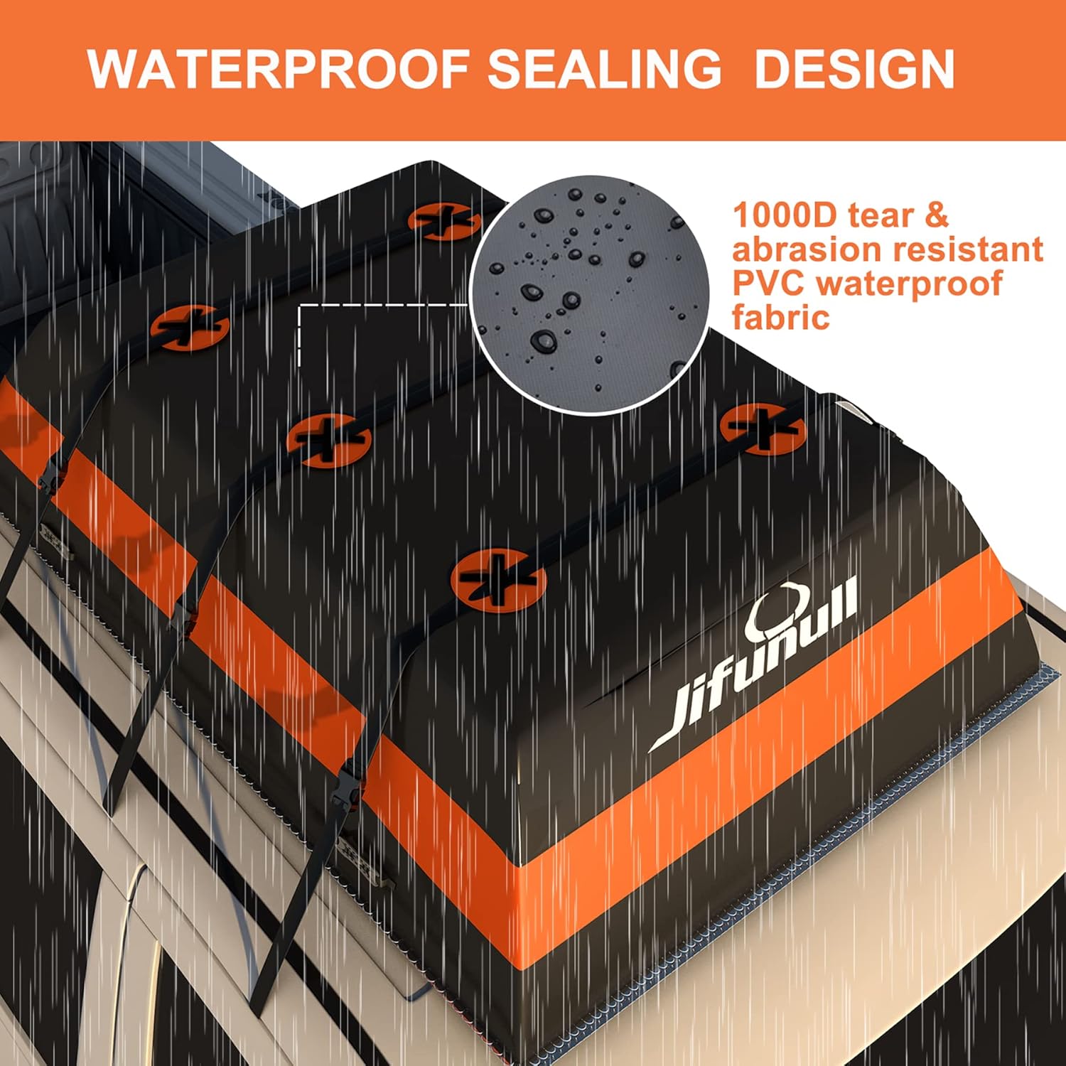 21 Cubic Feet Waterproof PVC Roof Rack Cargo Carrier with Anti-Slip Mat V645814