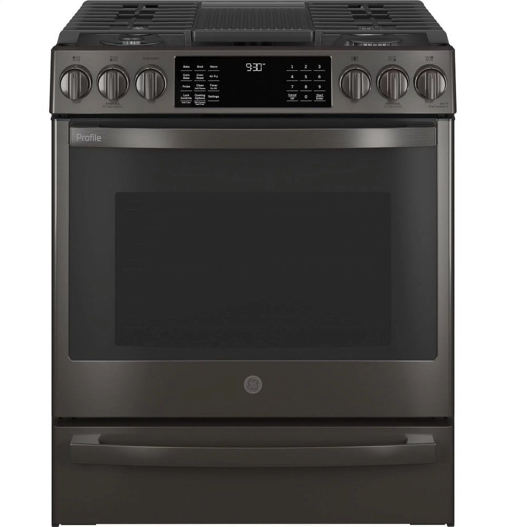Black Stainless Steel Slide In Gas Range Q362