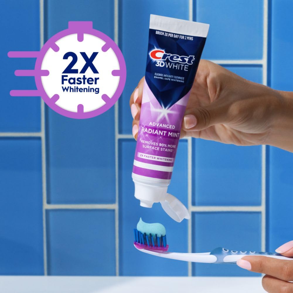 3D White Advanced Teeth Whitening Toothpaste, Radiant Mint, 3.3 oz, Pack of 3 I201